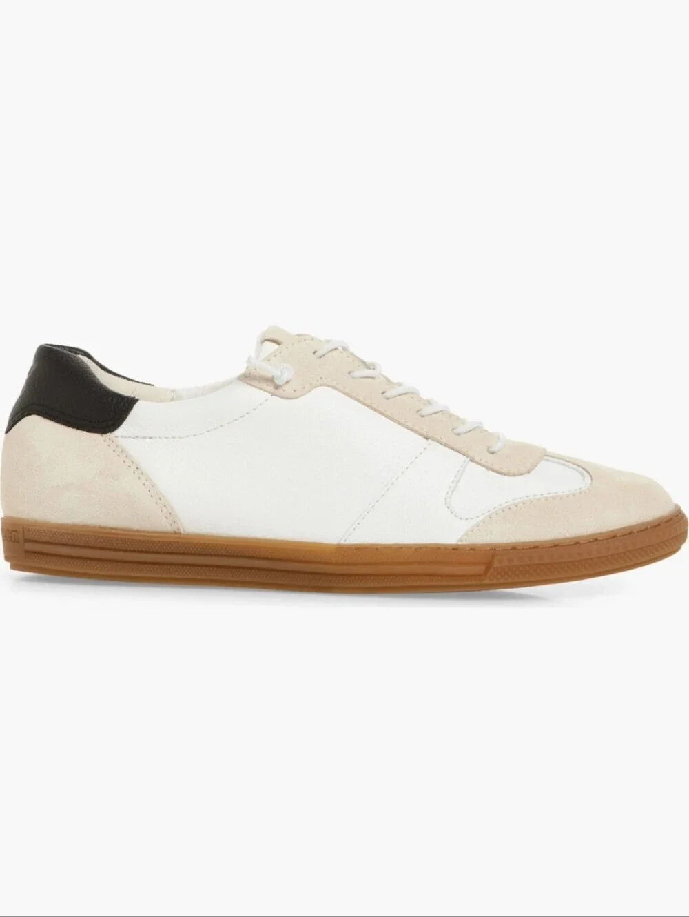 Paul Green Alison Men White & Beige Leather and Suede Lace-Up Sneaker 7.5 NWOT